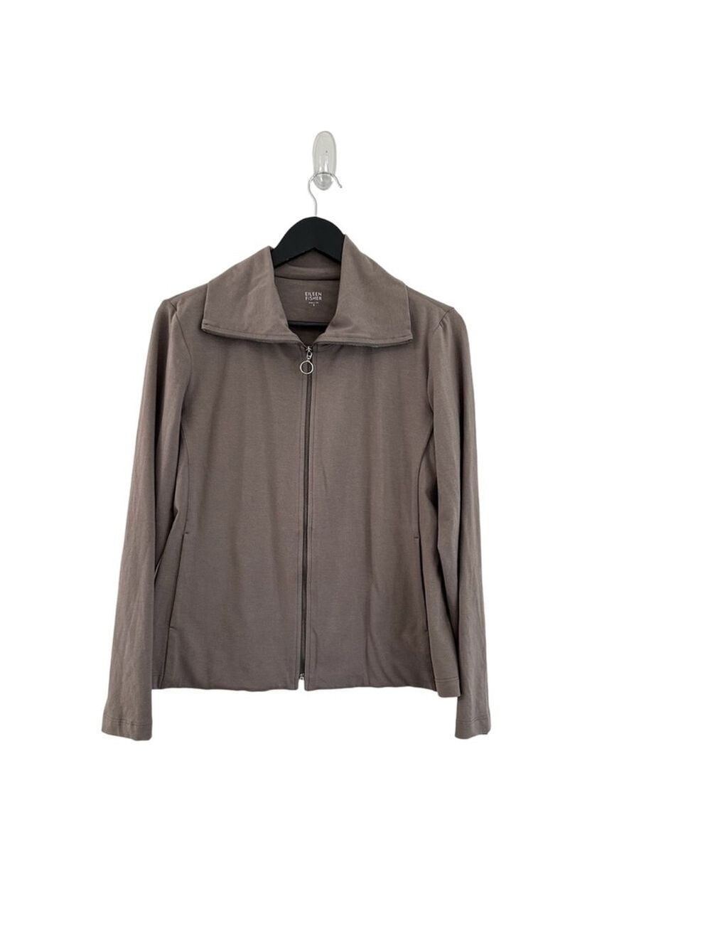 Eileen Fisher Organic Cotton Lycra Zip Up Jacket Size Small